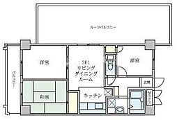 若葉グリーンプラザ八番館 3LDKの間取図画像