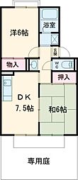 ドミールエイム 2DKの間取図画像