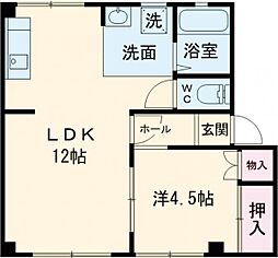 あんさんぶる 1LDKの間取図画像