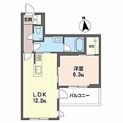 鹿児島市武1丁目マンション 1LDKの間取図画像