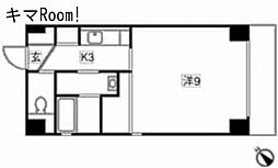 グリーンハウス 1Kの間取図画像
