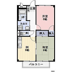 センティヴェール 2DKの間取図画像