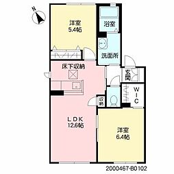 ソフィアかじおB 2LDKの間取図画像