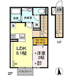 シュペールこはらだ 1LDKの間取図画像