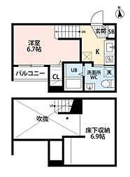 Affitto熊本駅南 1Kの間取図画像