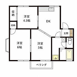 メゾンやしお 3DKの間取図画像