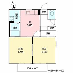 フレグランス新名爪 2Kの間取図画像