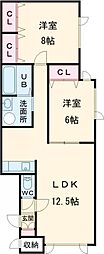 La.Vita豊岡 2LDKの間取図画像
