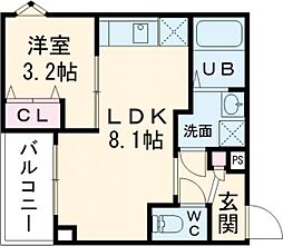 ジーメゾン戸畑 1LDKの間取図画像