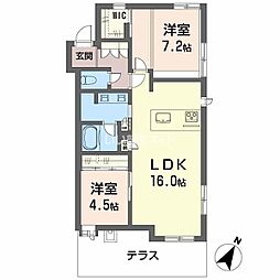 ディアス白金 2LDKの間取図画像