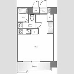 シャルマン中野坂上 ワンルームの間取図画像