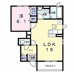 西堤本通西3丁目アパート(028714501) 1LDKの間取図画像