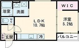 TRIOVE大牟田駅前 1LDKの間取図画像