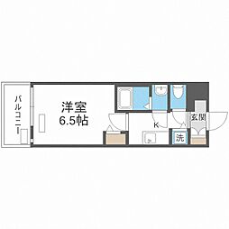 プレサンス天神橋ラ・デュアル 1Kの間取図画像