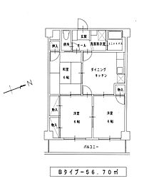 マンションエスポワール 3DKの間取図画像