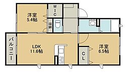 パークソレイユ 2LDKの間取図画像