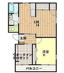 フレグランス高木 1SLDKの間取図画像