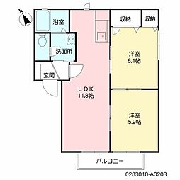 メゾン・エミナーンス 2LDKの間取図画像