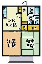 ウインディア赤坂B 2DKの間取図画像