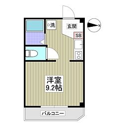 カワラマチハイツ ワンルームの間取図画像