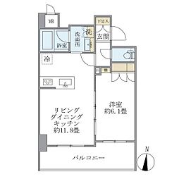 レクシード両国駅前 1LDKの間取図画像