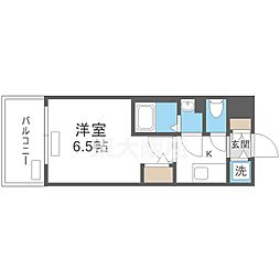 CREST TAPP 大阪EAST 1Kの間取図画像