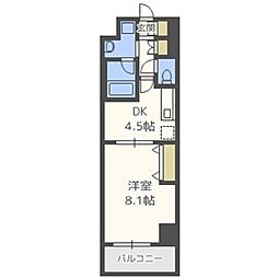 ソルレヴェンテ梅田 1DKの間取図画像