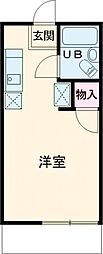ハイツ1 ワンルームの間取図画像