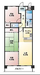 フロックス西明石 3LDKの間取図画像