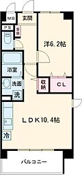シエルオカモト 1LDKの間取図画像