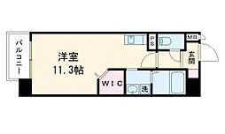 Samty熊本Riobranco ワンルームの間取図画像