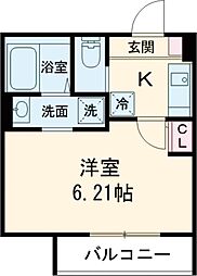 GRADUS小作台 1Kの間取図画像