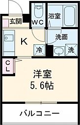 GRADUS小作台 1Kの間取図画像