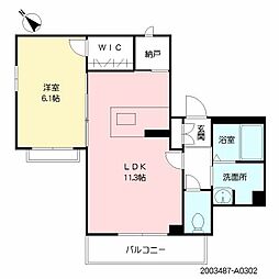 ヴォーグテラス志手 1LDKの間取図画像