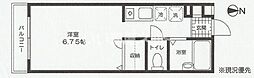 パーシモンコート ワンルームの間取図画像