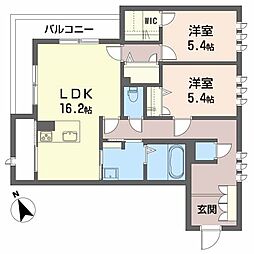ベレオU土樋 2LDKの間取図画像