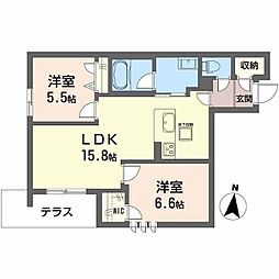 クオリスタ神宮参道 2LDKの間取図画像