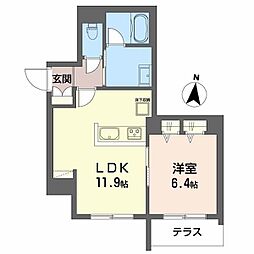 クオリスタ神宮参道 1LDKの間取図画像