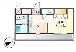 スタークレスト 1Kの間取図画像