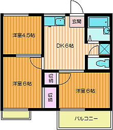 善ハイツ 3DKの間取図画像
