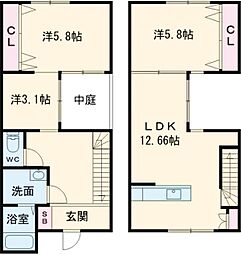 アイケイエコパ 2SLDKの間取図画像