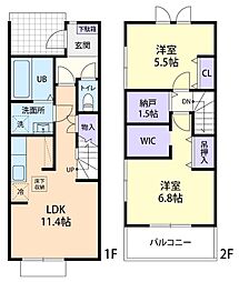 Rosage(ロザージュ) A 2LDKの間取図画像
