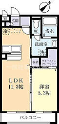 カーサ桜土浦 1LDKの間取図画像