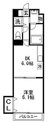 グリュック 1DKの間取図画像