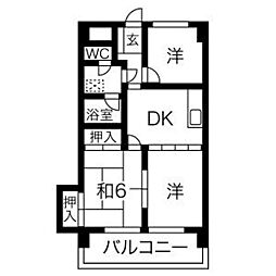 半田第2ロイヤルマンション 3DKの間取図画像