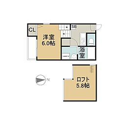 Arbre志賀本通 ワンルームの間取図画像