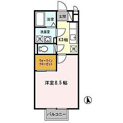 グランデール 1Kの間取図画像
