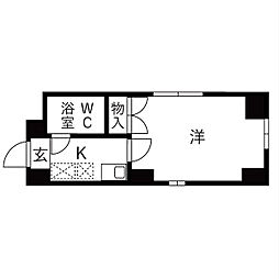 ハイツサンルート 1Kの間取図画像