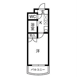 ハイツサンルート 1Kの間取図画像