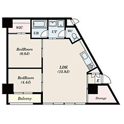 S-FORT乙川 1SLDKの間取図画像
